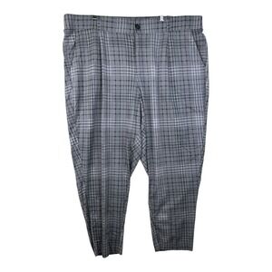NWT Torrid Womens Plaid Flat Front Stretch Taper high Rise Pants Size 22 Gray